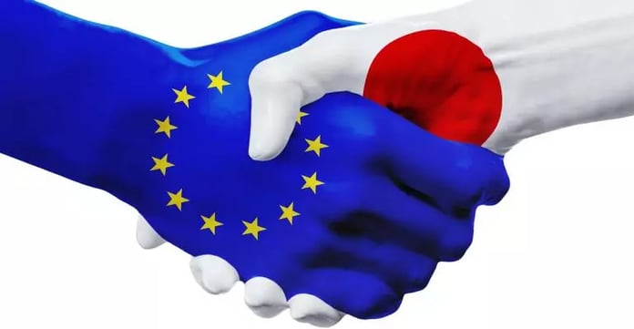 eu japan handshake