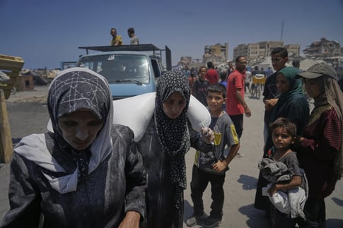 Gaza airstrikes, famine, Israeli blockade, aid crisis, Palestinian casualties