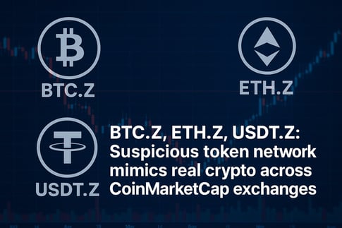 btc.z, eth.z, usdt.z, fake crypto tokens, coinmarketcap scam, suspicious crypto exchanges, crypto fraud investigation