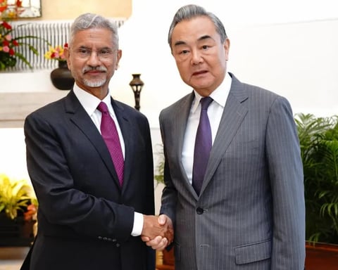 Chinese Foreign Minister Wang Yi and Indian Foreign Minister S. Jaishankar meet in New Delhi to discuss partnership