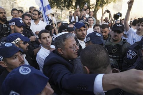 ben-gvir leads settler prayer at al-aqsa under armed police