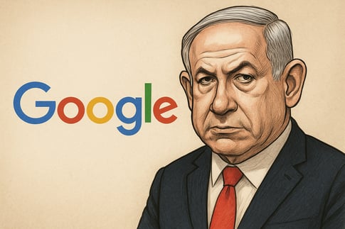 Netanyahu and Google $45m propaganda deal hides Gaza genocide as Palestinians starve.