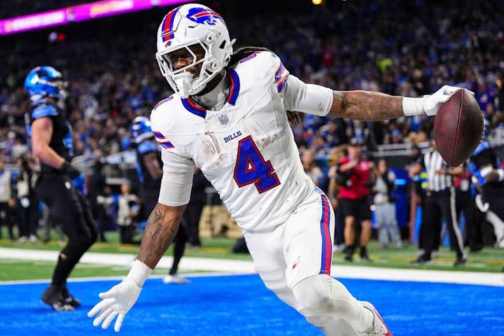 buffalo bills vs detroit lions match player stats, bills vs lions, josh allen, jared goff