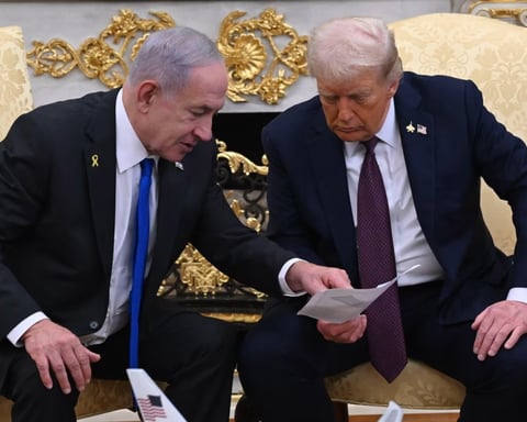 President Trump announcing Gaza peace plan at White House podium
