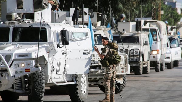 UNIFIL peacekeepers patrol near Blue Line border in southern Lebanon, 2025