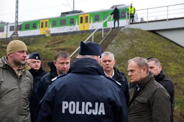 Poland railway sabotage Dorohusk Ukraine border explosion Interpol manhunt