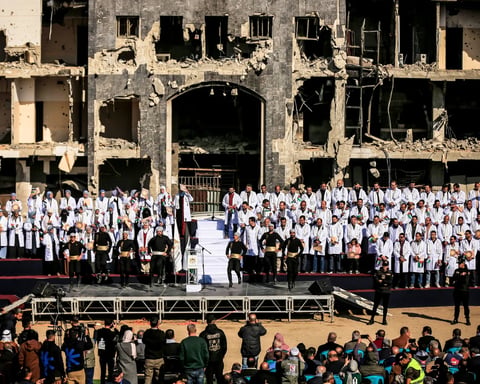 Gaza genocide: Palestinian doctors graduate amid Al-Shifa hospital ruins destroyed by Israel