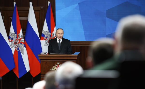 Putin at joint group of forces command post declaring special military operation success