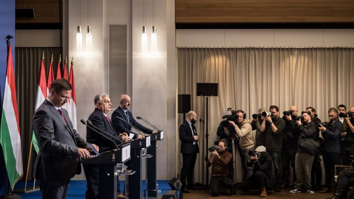 Hungary accuses Ukraine of election interference as Prime Minister Viktor Orban addresses the media