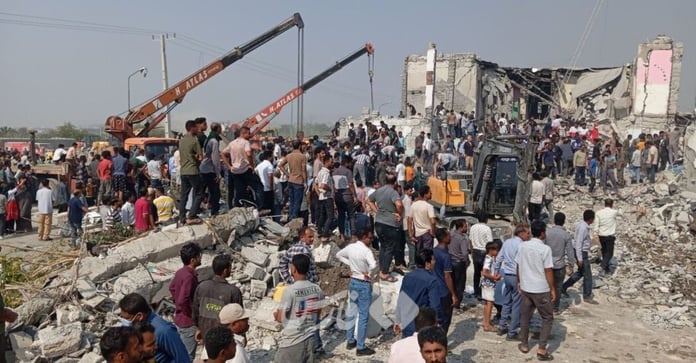 Rescue workers search rubble after missile destroyed girls school in Minab Iran