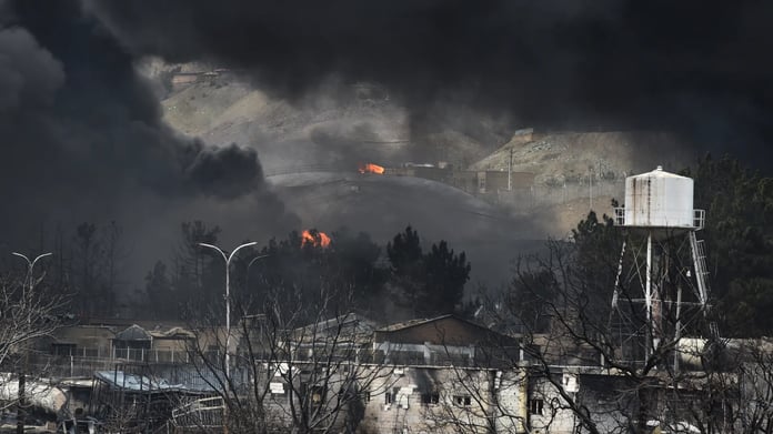 Smoke rises over Tehran after US and Israeli airstrikes during the Iran war
