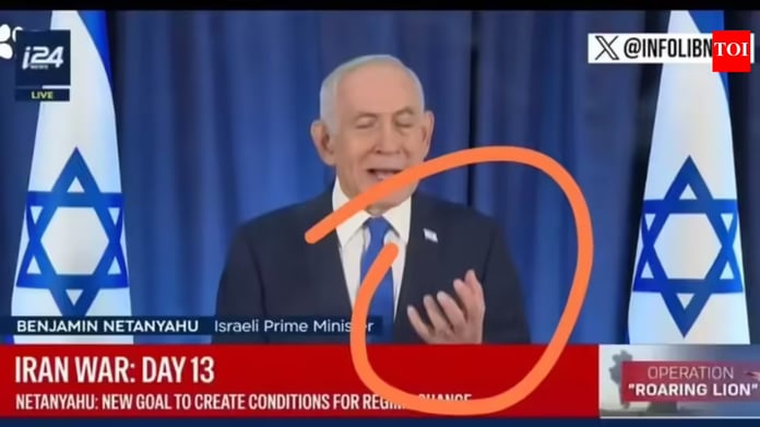 Netanyahu showing five fingers in video to debunk conspiracy theories