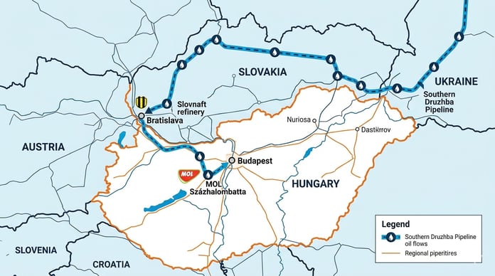 Russia Ukraine war energy crisis as Hungary accuses Ukraine of blocking the Druzhba oil pipeline supplying Central Europe