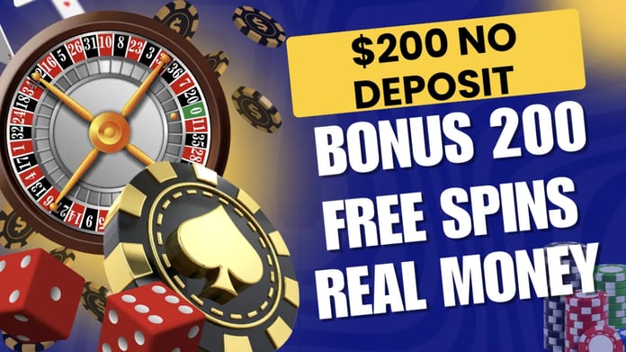 $200 no deposit bonus casino promotion with free spins and online gambling interface