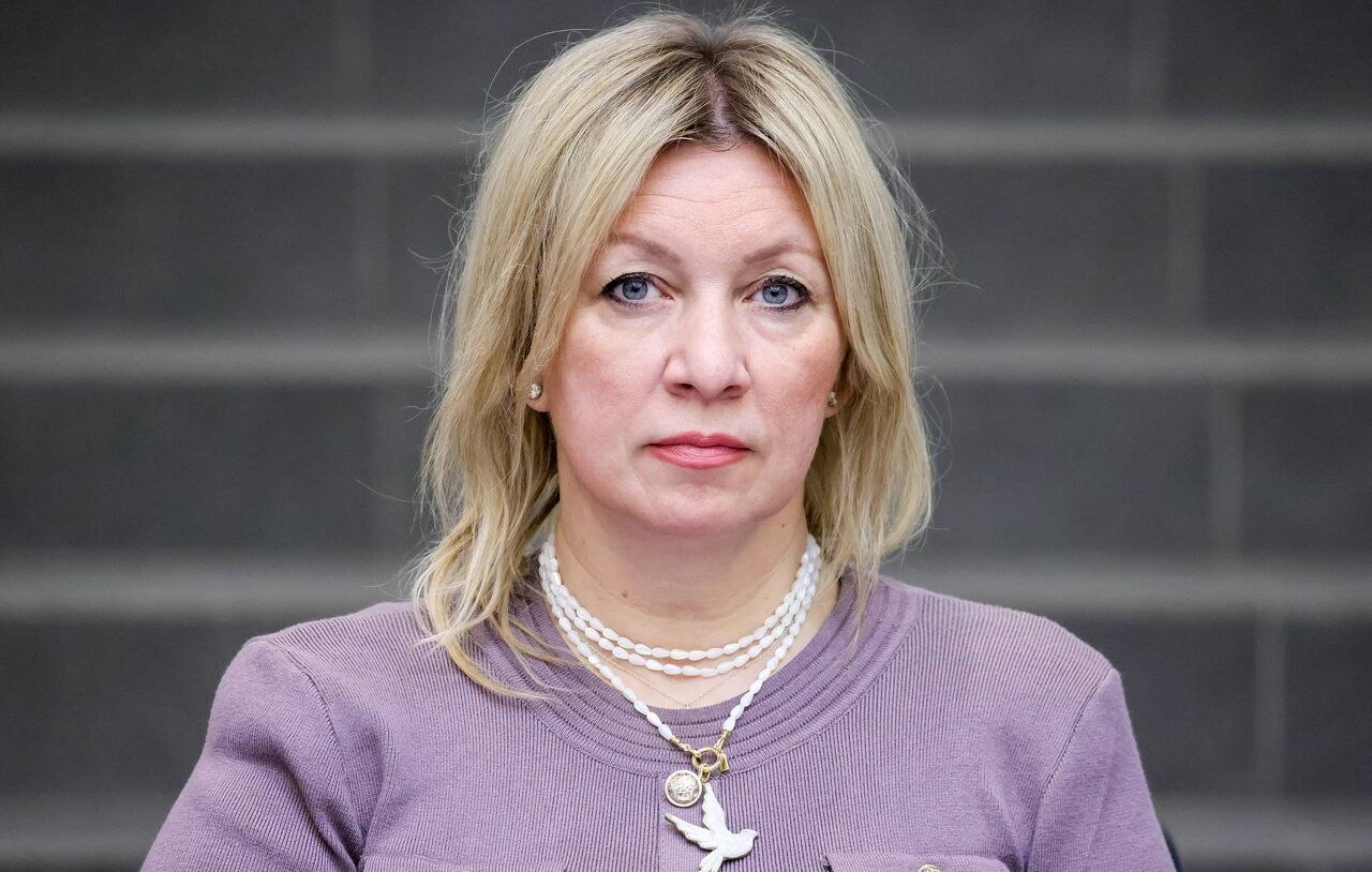 Maria Zakharova speaking at Russian Foreign Ministry press briefing