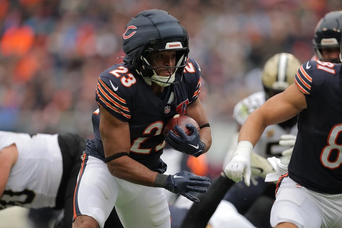 NFL player wearing Guardian Cap 2.0 helmet during game showing new sleeker design