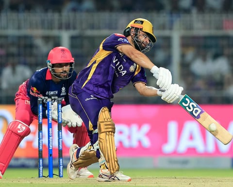 Rinku Singh celebrates after scoring 53 to win match for KKR vs Rajasthan IPL 2026