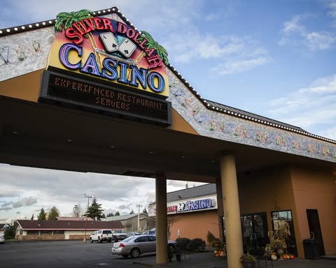 Exterior of Silver Dollar SeaTac Casino near Seattle‑Tacoma International Airport
