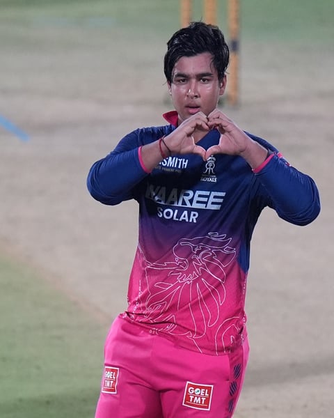 Vaibhav Sooryavanshi celebrates 103 off 37 balls for Rajasthan Royals in IPL 2026