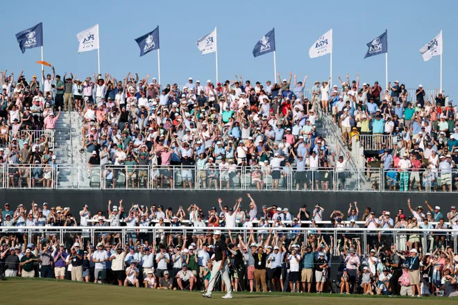 Final Putt That Secured PGA Championship Victory Aaron Rai sinking final putt at PGA Championship 2026