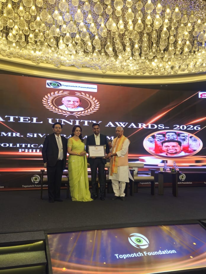 Sivaprakash M from Valady, Tamil Nadu, Honoured at Sardar Patel Unity Awards 2026 in New Delhi