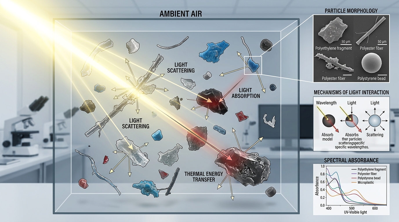 Airborne microplastics absorbing sunlight in atmosphere