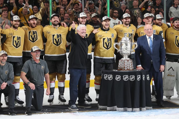 Vegas Golden Knights captain Mark Stone celebrates during Game 4 against the Colorado Avalanche in the 2026 NHL Western Conference Final