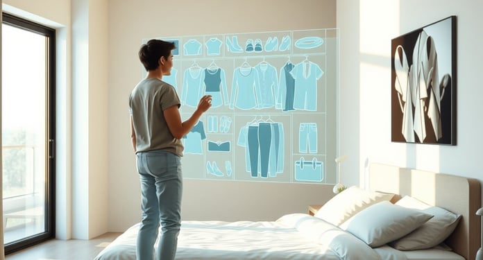 Google Photos AI wardrobe interface showing digital closet and virtual outfit try-on feature
