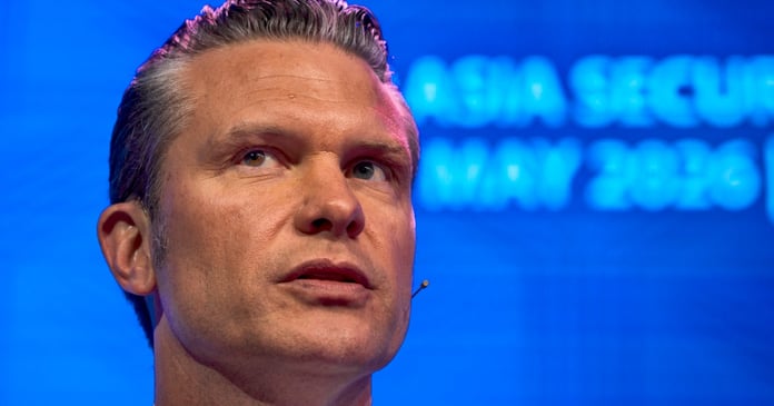 US Defense Secretary Pete Hegseth speaks at the 23rd IISS Shangri-La Dialogue in Singapore on May 30, 2026