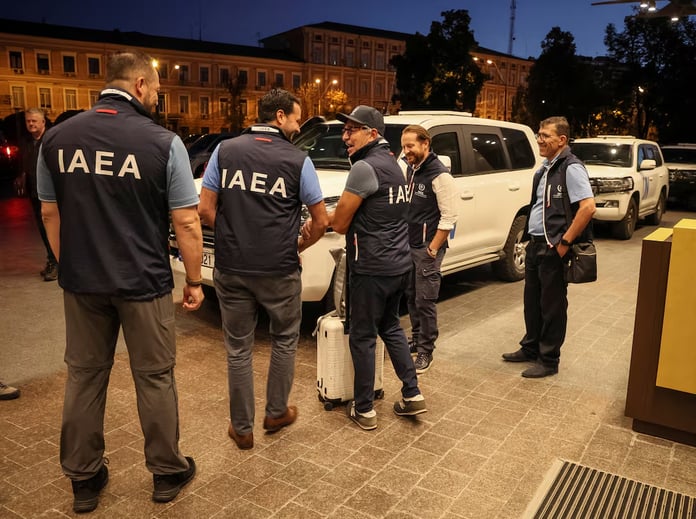 IAEA inspectors near the Zaporizhzhia Nuclear Power Plant amid Russia Ukraine conflict