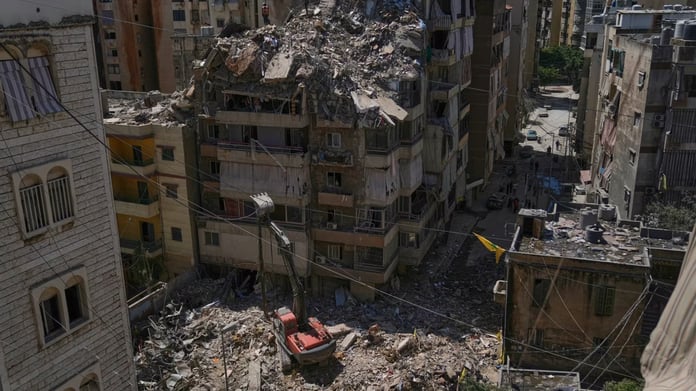 Damaged vehicle after Israeli drone strike in southern Lebanon