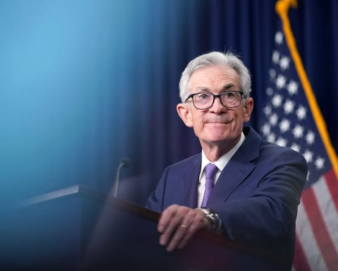 Federal Reserve Chair Jerome Powell during a press conference on US inflation and interest rates