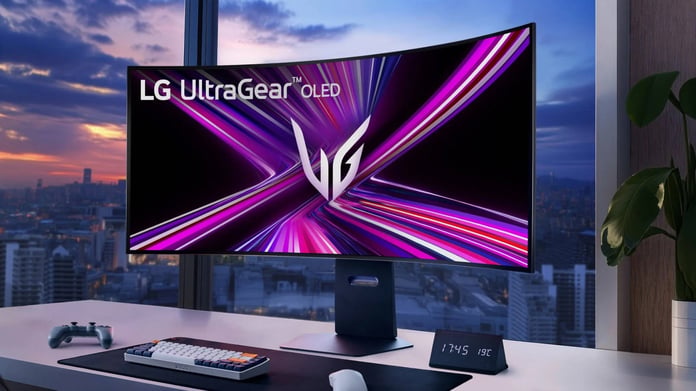 LG UltraGear 45GX950B curved OLED gaming monitor with 5K2K resolution and immersive display