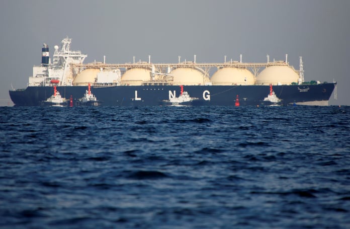 LNG tanker at sea Bosnia Croatia pipeline deal