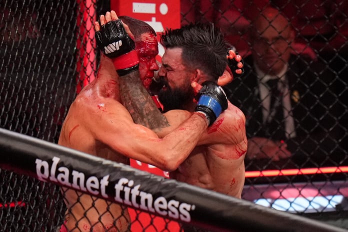 Mike Perry defeats a bloodied Nate Diaz during Netflix MMA supercard at Intuit Dome