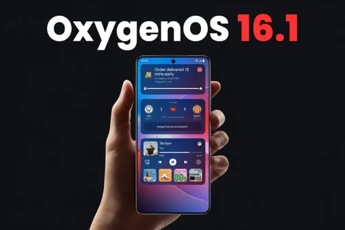 OnePlus OxygenOS 16.1 update showing Live Space AI interface on flagship smartphone