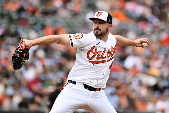 Chris Bassitt pitching in relief during Orioles 2-1 win over Athletics in MLB 2026 game