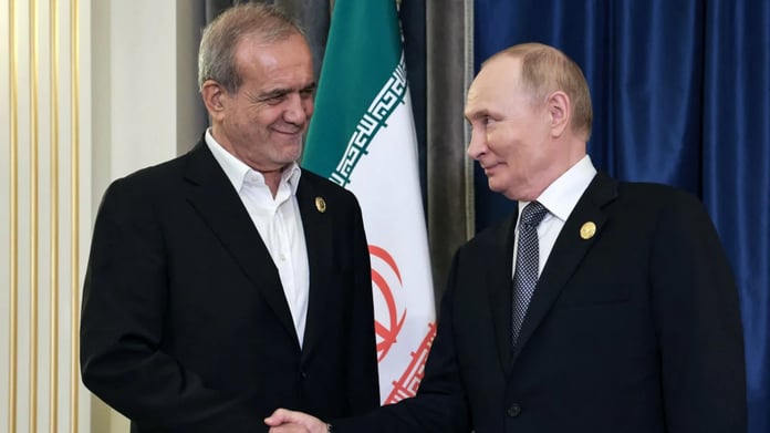 Russian President Vladimir Putin discusses Russia’s proposal to store Iran’s enriched uranium amid tensions with the US