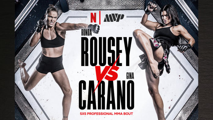 Ronda Rousey and Gina Carano face off at Netflix MMA event press conference