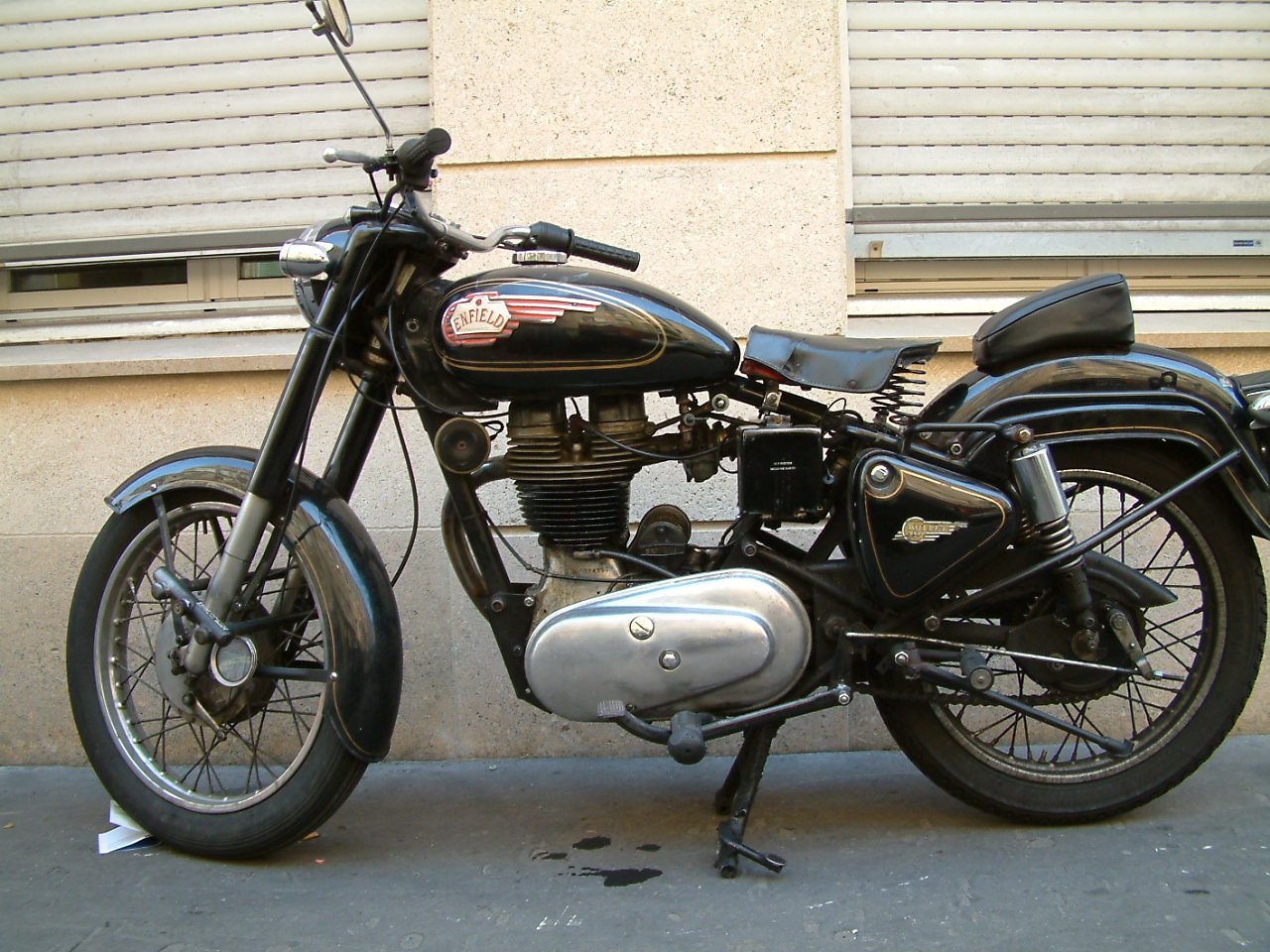 A Royal Enfield Bullet motorcycle. Eicher Motors reported record quarterly sales of 313,811 motorcycles in Q4
