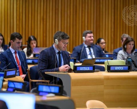 Delegates attend the 2026 NPT Review Conference at the United Nations in New York amid tensions between Russia and NATO
