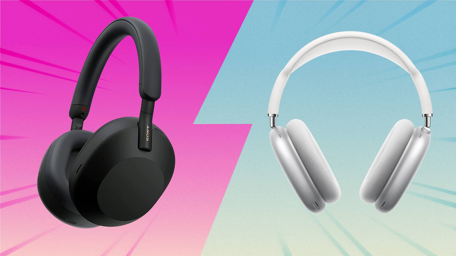 Sony Collexion vs AirPods Max Comparison Sony 1000X Collexion headphones compared with Apple AirPods Max side by side