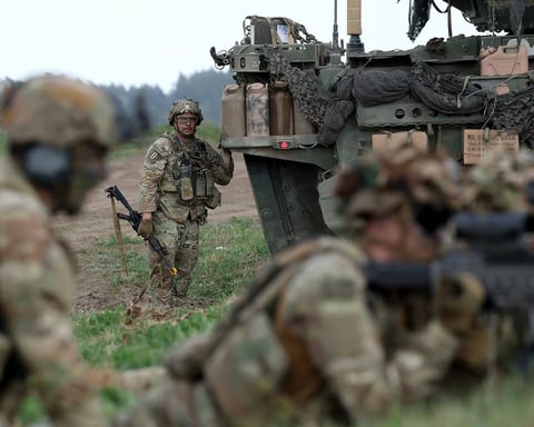 US troops in Poland during NATO deployment amid Trump military pullback fears