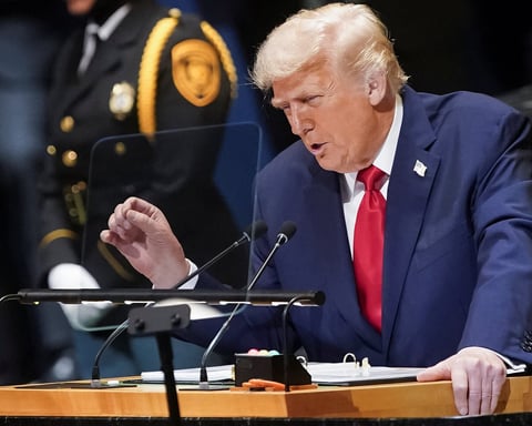 President Donald Trump during a speech as new US green card restrictions raise concerns among H-1B workers and immigrants