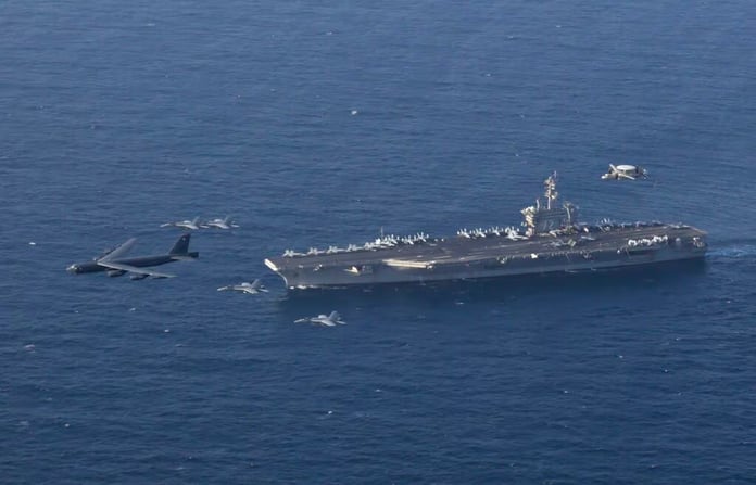US Navy aircraft carrier deployed in the Persian Gulf during Iran tensions