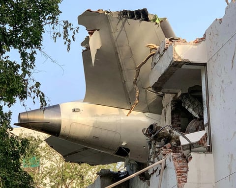 Wreckage of Air India Flight 171 Boeing 787 at the crash site in Ahmedabad India