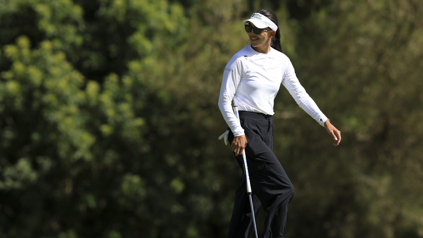 Alison Lee plays her shot during Round 2 of the 2026 U.S. Women's Open at Riviera Country Club