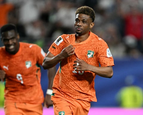 Amad Diallo celebrates scoring his 90th-minute winner for Ivory Coast against Ecuador at World Cup 2026 in Philadelphia