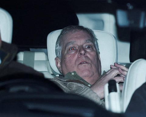 Andrew Mountbatten-Windsor leaves Aylsham Police Station after arrest on suspicion of misconduct in public office February 2026