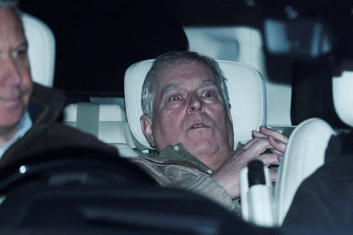 Andrew Mountbatten-Windsor leaves Aylsham Police Station after arrest on suspicion of misconduct in public office February 2026